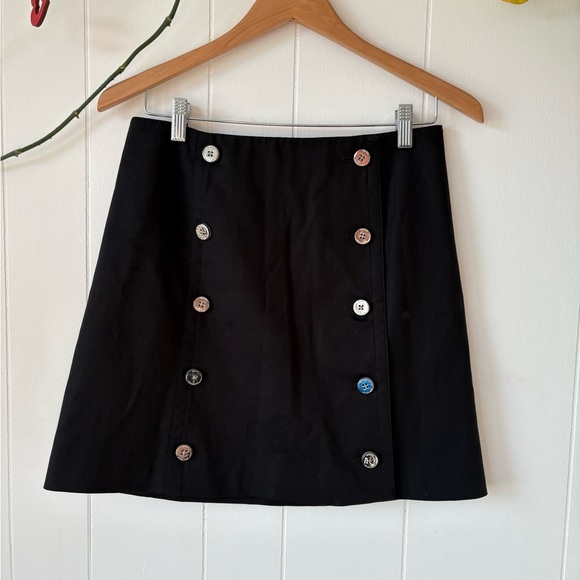 Michael Kors Dresses & Skirts - Michael Kors Black A-Line Mini Skirt Silver Buttons |  Size 4